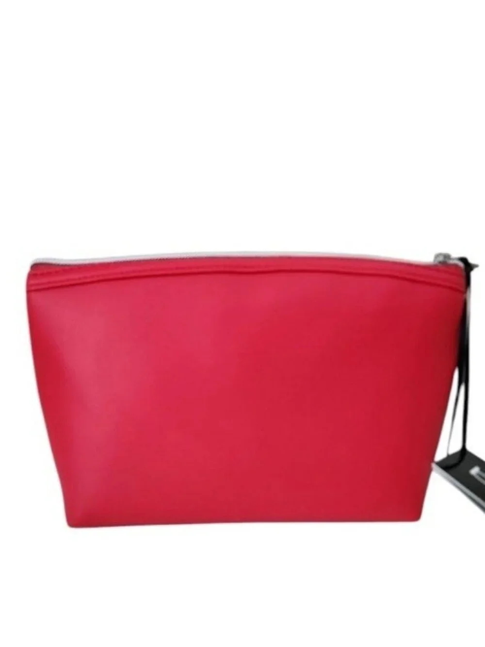 Bebe Red Makeup Bag Clear Rhinestones Zipper Travel Cosmetic Case New